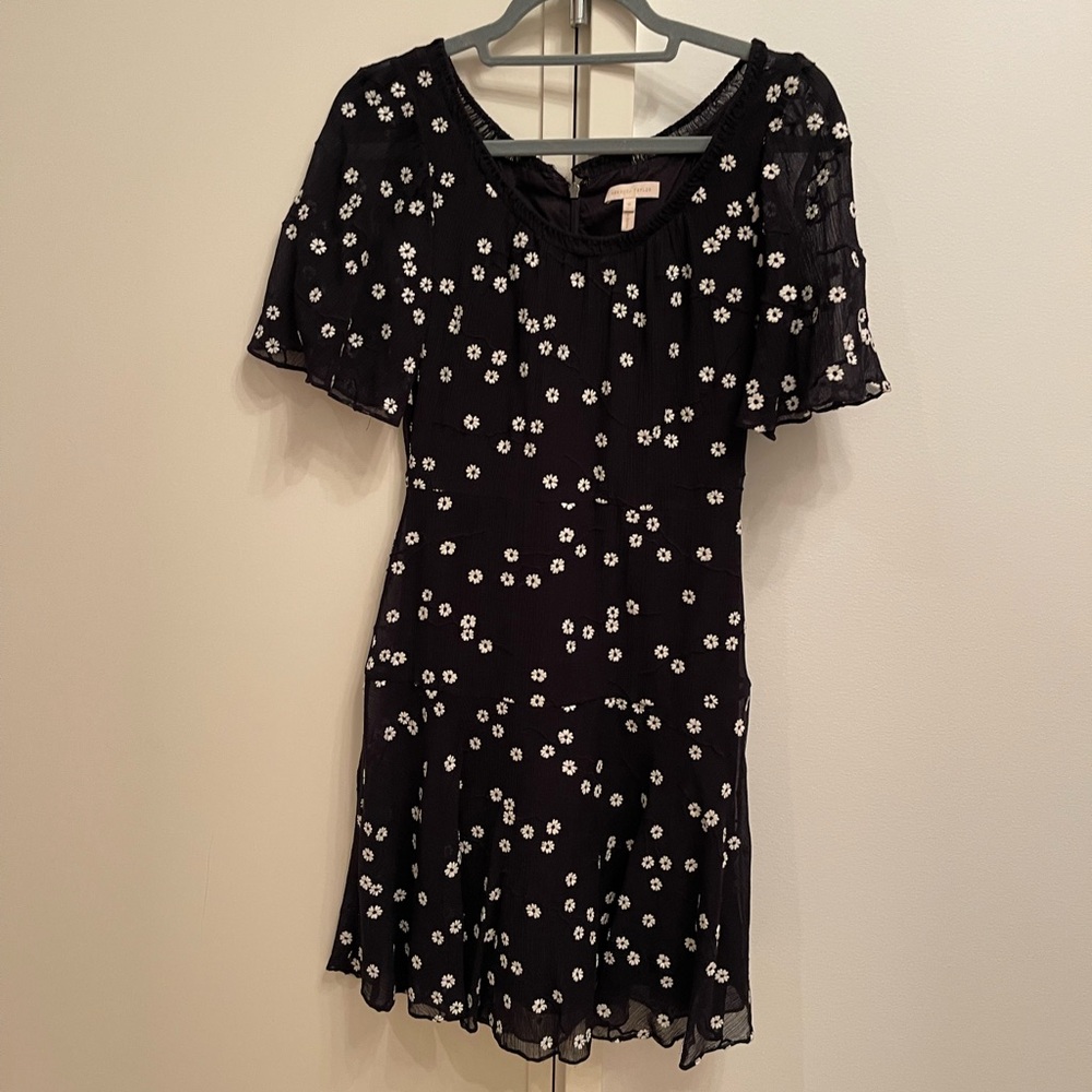 Rebecca Taylor bell sleeve cotton silk dress 0